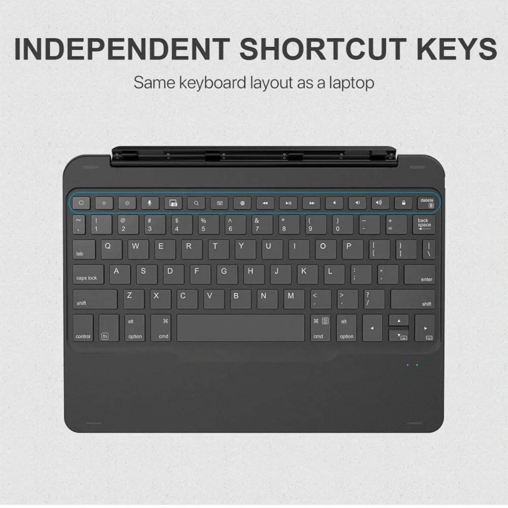 Bluetooth iPad black keyboard case with shortcut keys